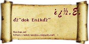 Ádok Enikő névjegykártya